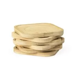 Kit Porta-Copos Bambu com 6 Peças Personalizado 